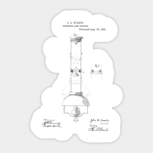 Extension Lamp Fixture Vintage Patent Hand Drawing Sticker